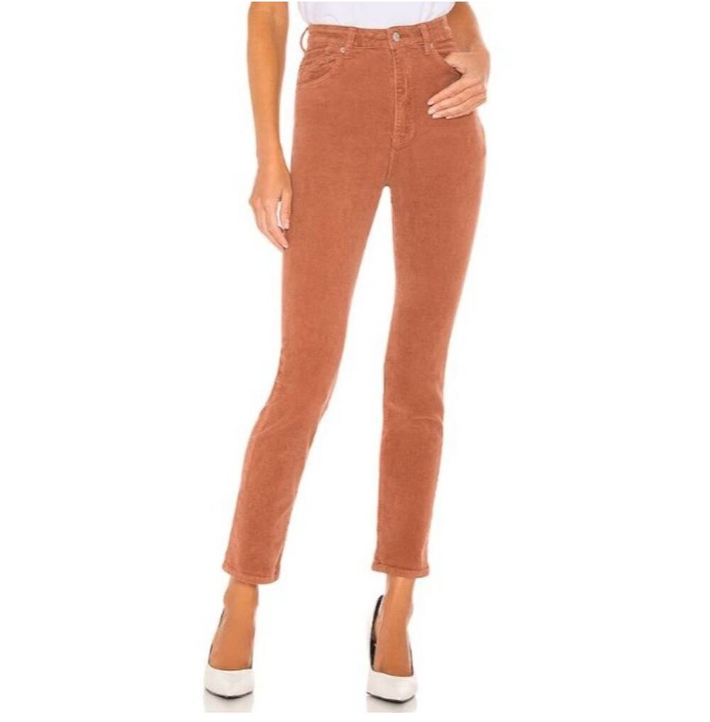 Rolla’s Pants Womens 25 Cinnamon Brown Dusters High Rise Slim Corduroy Stretch